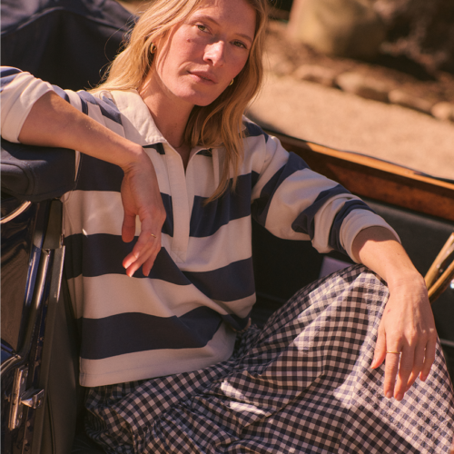 Luxe Sueded Polo Tee