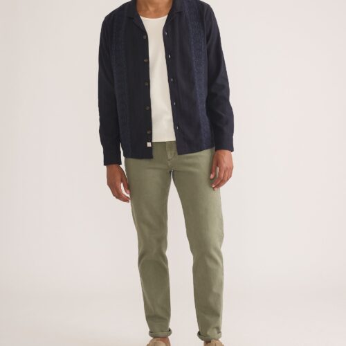 Embroidered Long Sleeve Resort Shirt