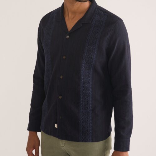 Embroidered Long Sleeve Resort Shirt