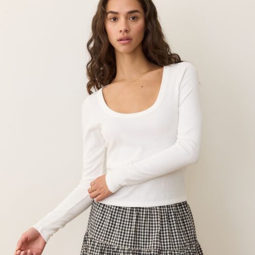 Lexi Rib Sun-In Longsleeve Scoop Tee