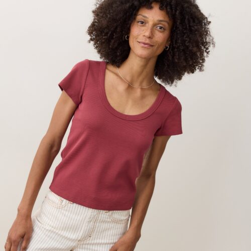 Lexi Rib Sun-In Scoop Tee