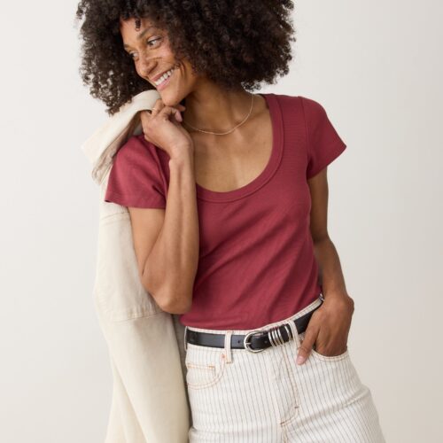 Lexi Rib Sun-In Scoop Tee