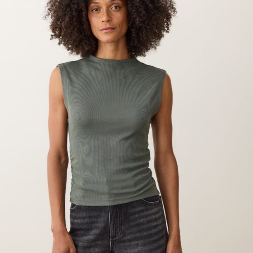 Lexi Rib Sun-In Mockneck Top