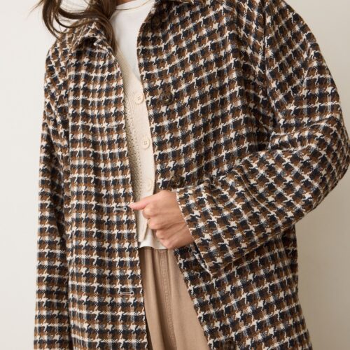 Hayes Houndstooth Trench Coat