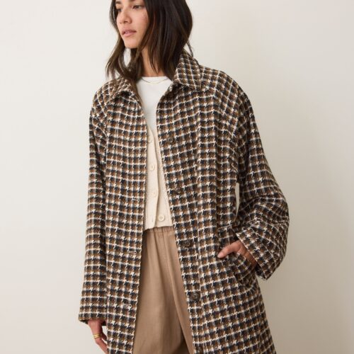 Hayes Houndstooth Trench Coat