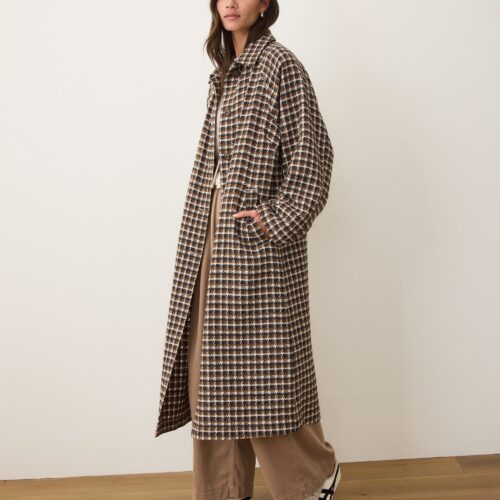 Hayes Houndstooth Trench Coat