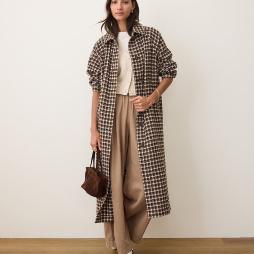 Hayes Houndstooth Trench Coat