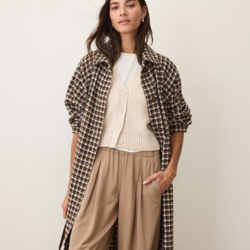 Hayes Houndstooth Trench Coat