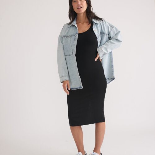 Lexi Rib Long Sleeve Midi Dress