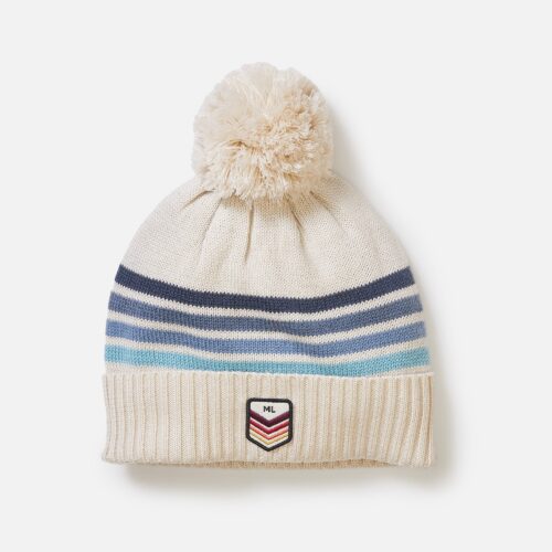 Stripe Pom Beanie