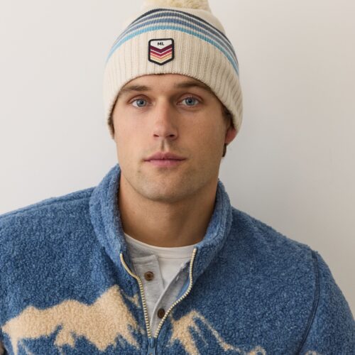 Stripe Pom Beanie