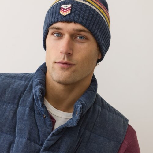 Stripe Pom Beanie
