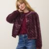 Anita Velvet Quilted Bomber