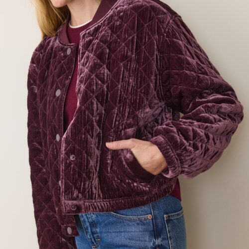 Anita Velvet Quilted Bomber