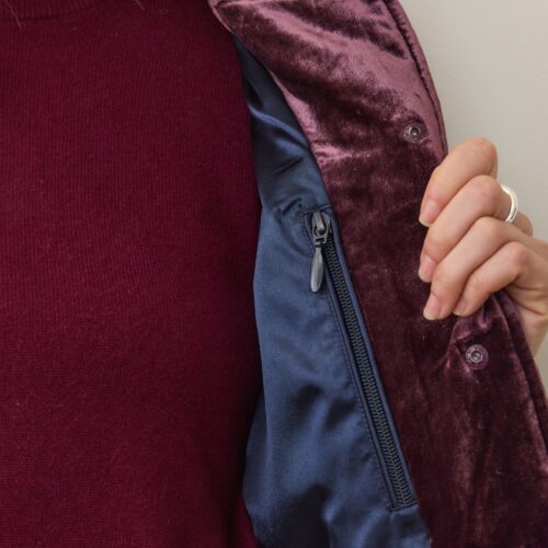 Anita Velvet Quilted Bomber