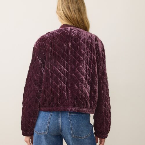 Anita Velvet Quilted Bomber