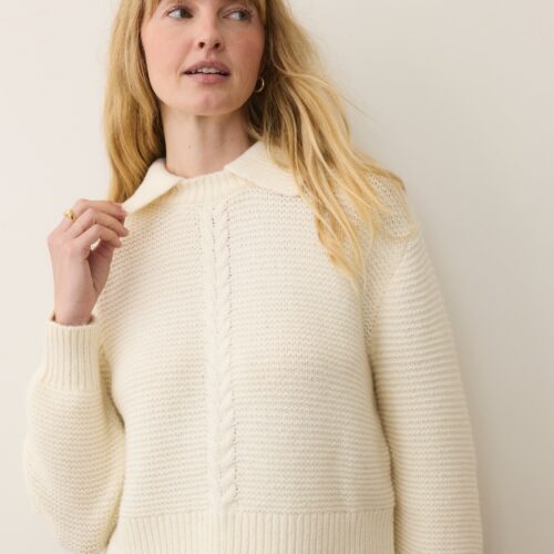 Everly Cable Knit Sweater Polo