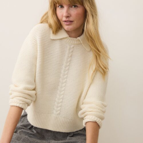 Everly Cable Knit Sweater Polo