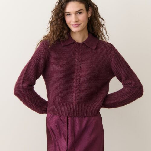 Everly Cable Knit Sweater Polo