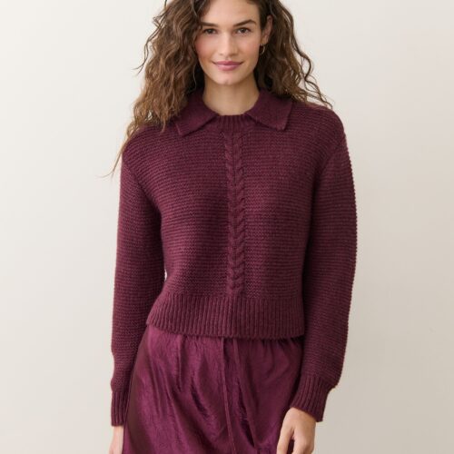 Everly Cable Knit Sweater Polo