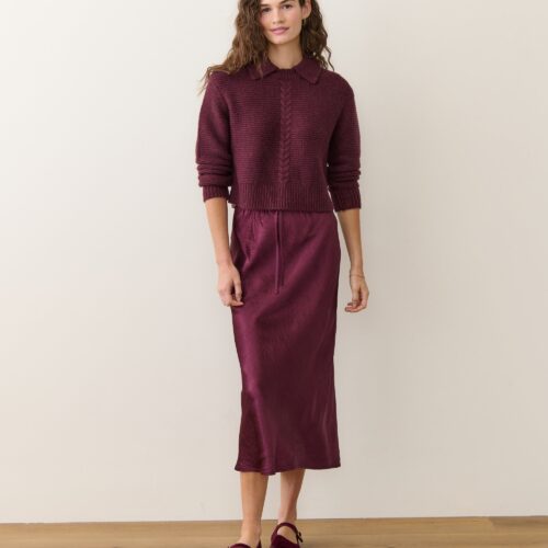 Everly Cable Knit Sweater Polo
