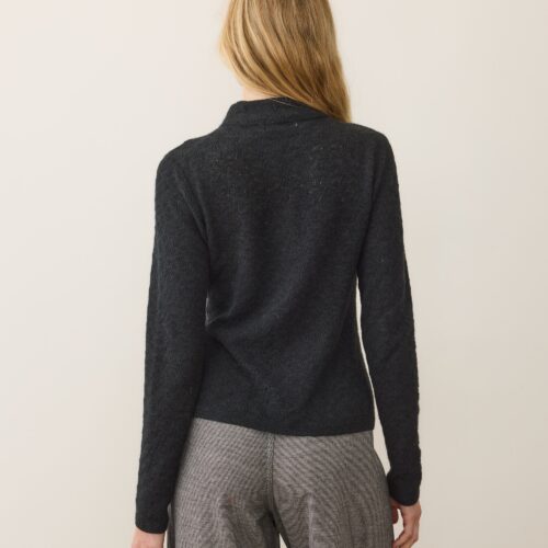 Lucia Pointelle Mock Neck Sweater
