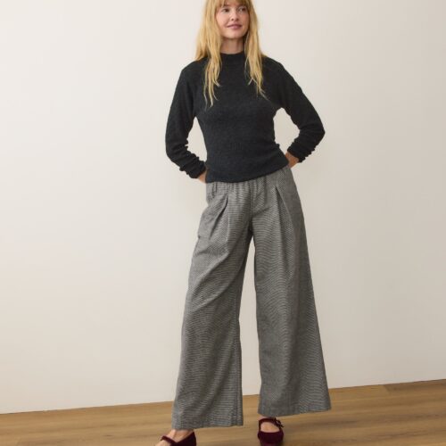 Lucia Pointelle Mock Neck Sweater