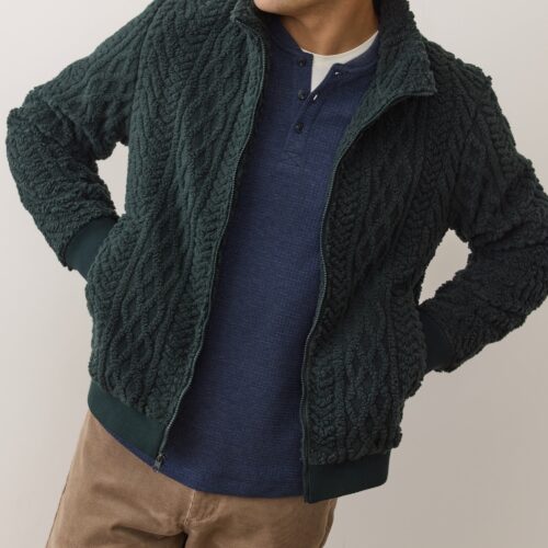 Jacquard Sherpa Full Zip Jacket