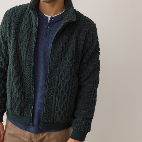 Jacquard Sherpa Full Zip Jacket