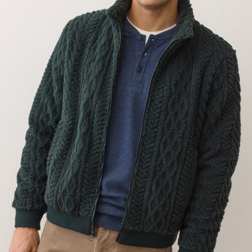 Jacquard Sherpa Full Zip Jacket