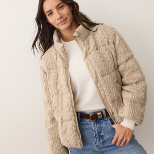 Alba Cable Knit Puffer