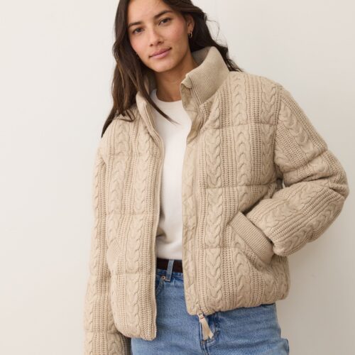 Alba Cable Knit Puffer