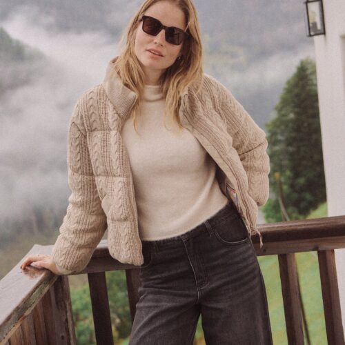 Alba Cable Knit Puffer