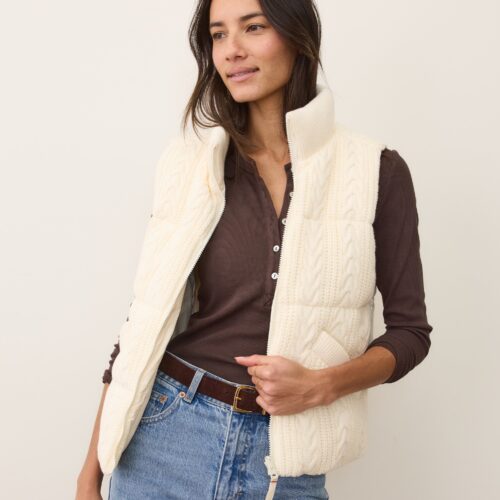 Alba Cable Knit Reversible Puffer Vest