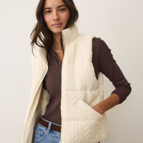 Alba Cable Knit Reversible Puffer Vest