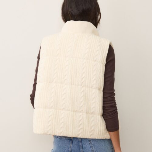 Alba Cable Knit Reversible Puffer Vest