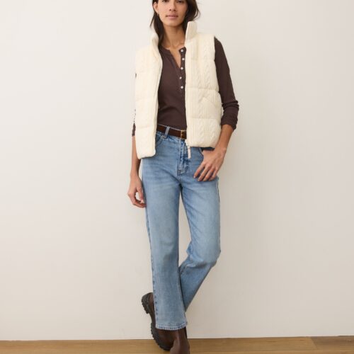 Alba Cable Knit Reversible Puffer Vest