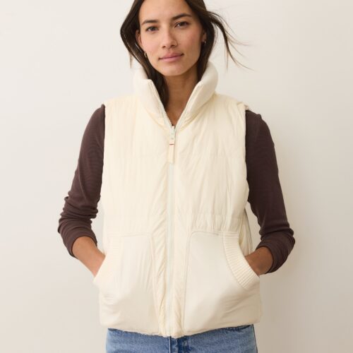 Alba Cable Knit Reversible Puffer Vest