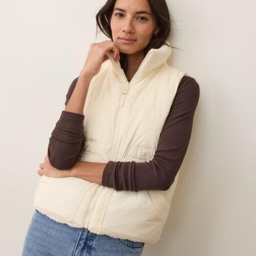 Alba Cable Knit Reversible Puffer Vest