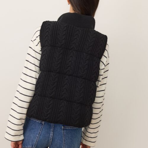 Alba Cable Knit Reversible Puffer Vest