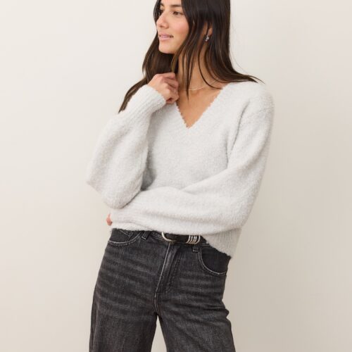 Elena Bouclé V-Neck Sweater