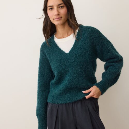 Elena Bouclé V-Neck Sweater