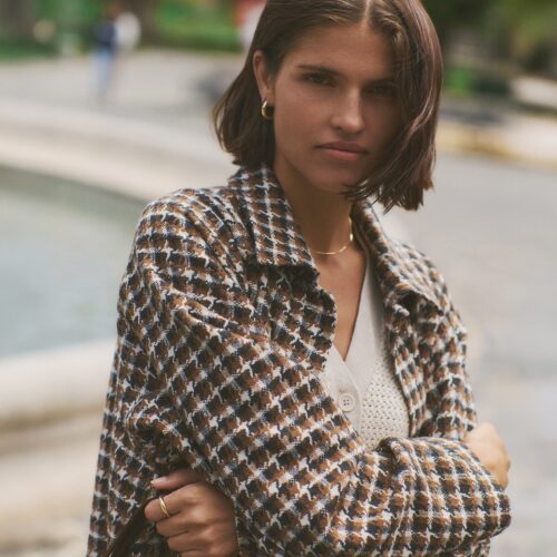 Hayes Houndstooth Trench Coat