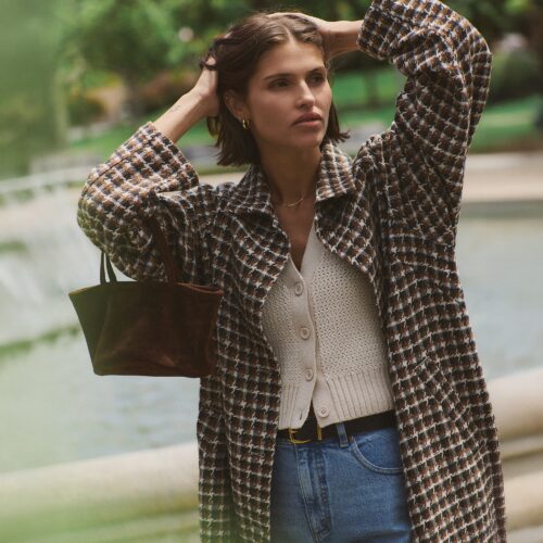 Hayes Houndstooth Trench Coat