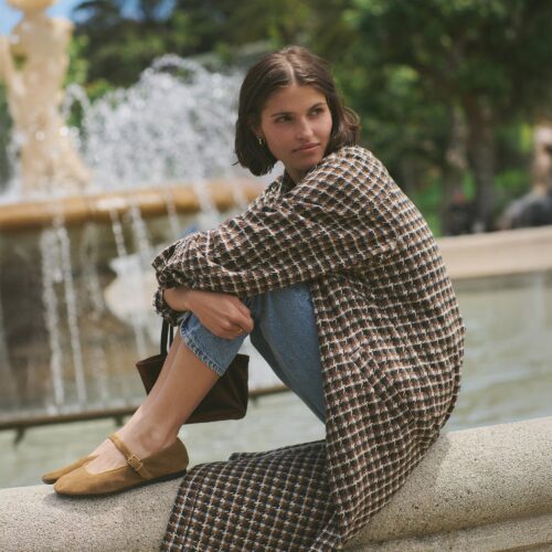 Hayes Houndstooth Trench Coat
