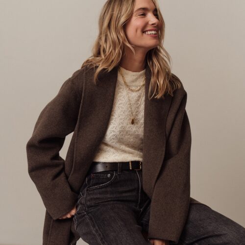 Lucia Pointelle Mock Neck Sweater