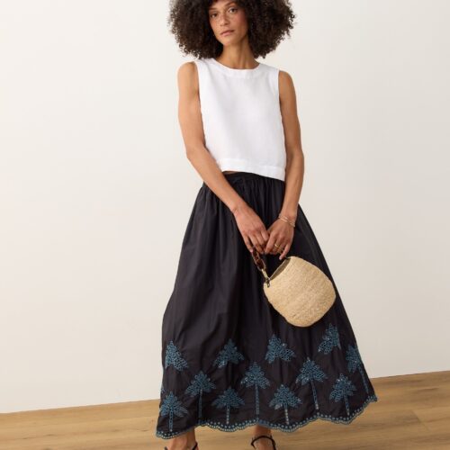 Ryland Eyelet Drawstring Skirt