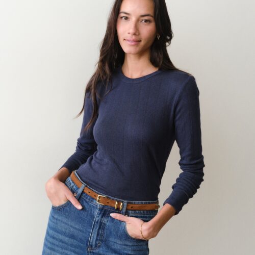 Lexi Pointelle Longsleeve Crew Tee