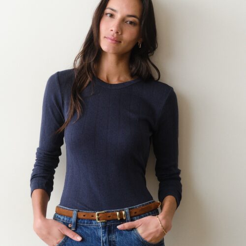 Lexi Pointelle Longsleeve Crew Tee