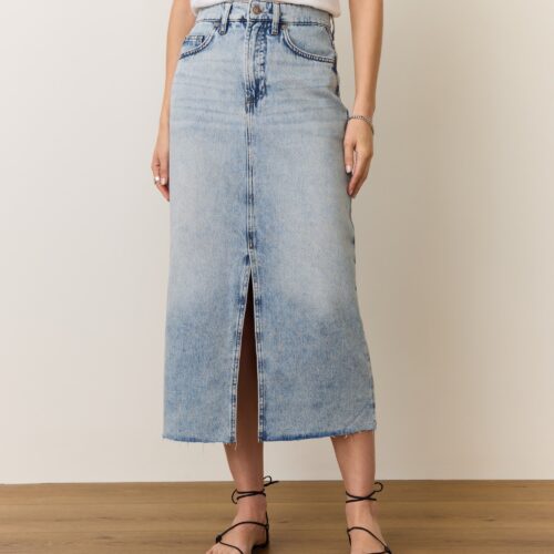 Fawn Denim Midi Skirt